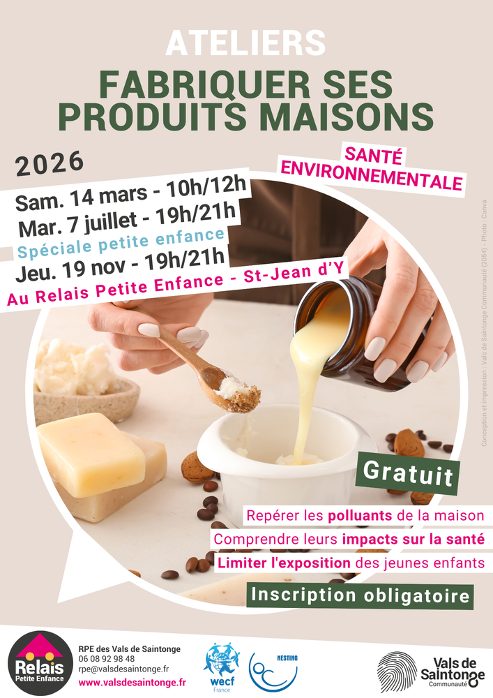 Ateliers de santé environnementale Les Relais Petite Enfance (RPE) des Vals de Sainto…