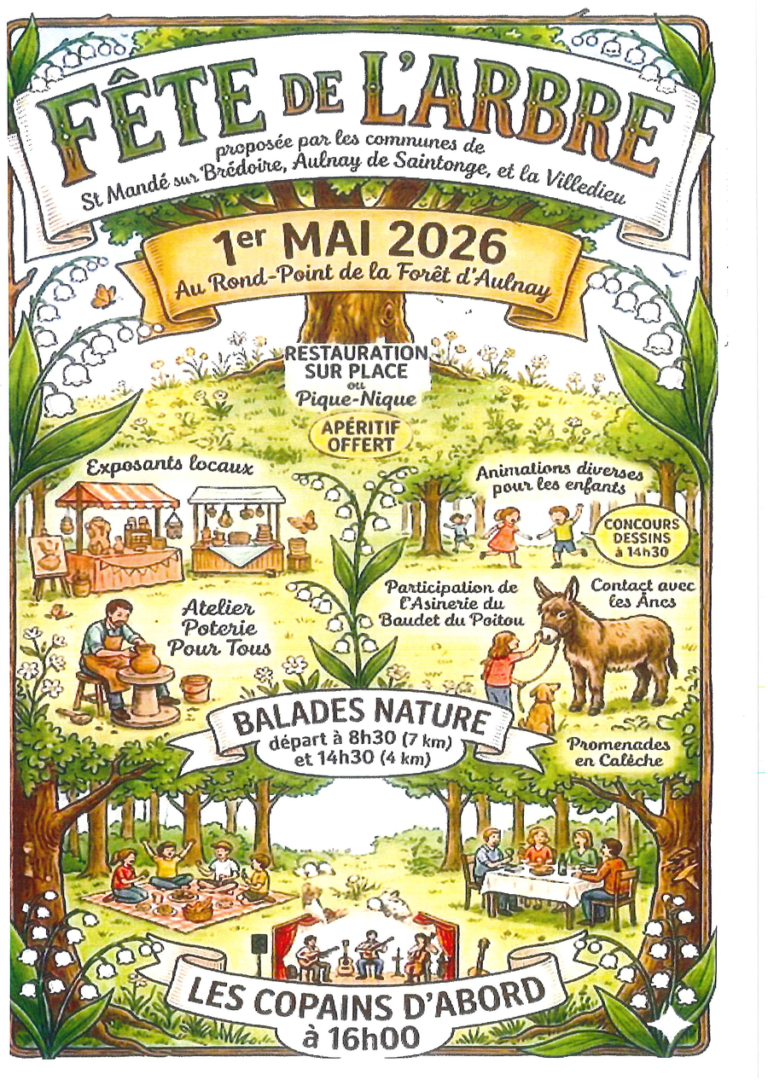 FETE DE L&rsquo;ARBRE ﻿ FETE DE L&rsquo;ARBRE 1er Mai 2026 Au Rond Point de le Forêt d&rsquo;Aulnay