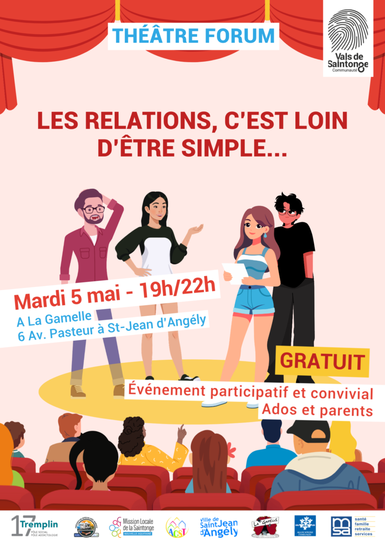 Théâtre forum : Relations parents/ados Vals de Saintonge Communauté vous invite à ass…