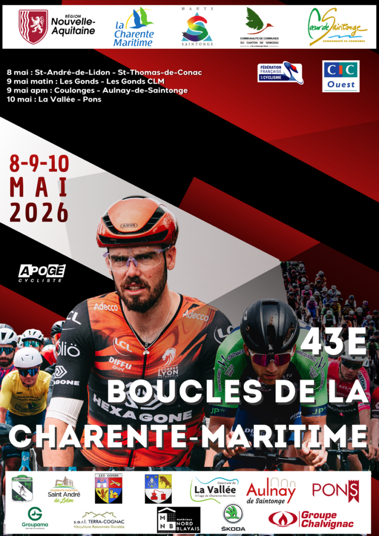 43ème Boucle Charente-Maritime 8-9-10 Mai 2026 Paillé Jusqu&rsquo;au 10/05/2026 43ème Boucle…